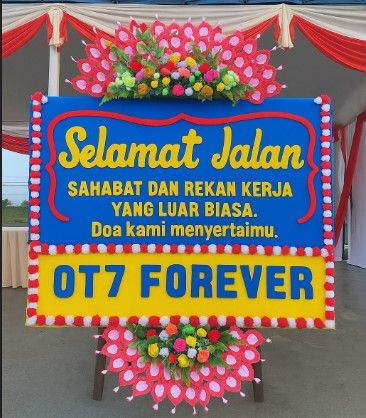 papan bunga ucapan selamat jalan untuk rekan kerja