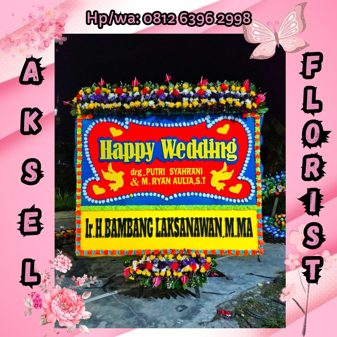 Papan Bunga Pernikahan ke Gedung Pernikahan The White Wedding Venue Medan