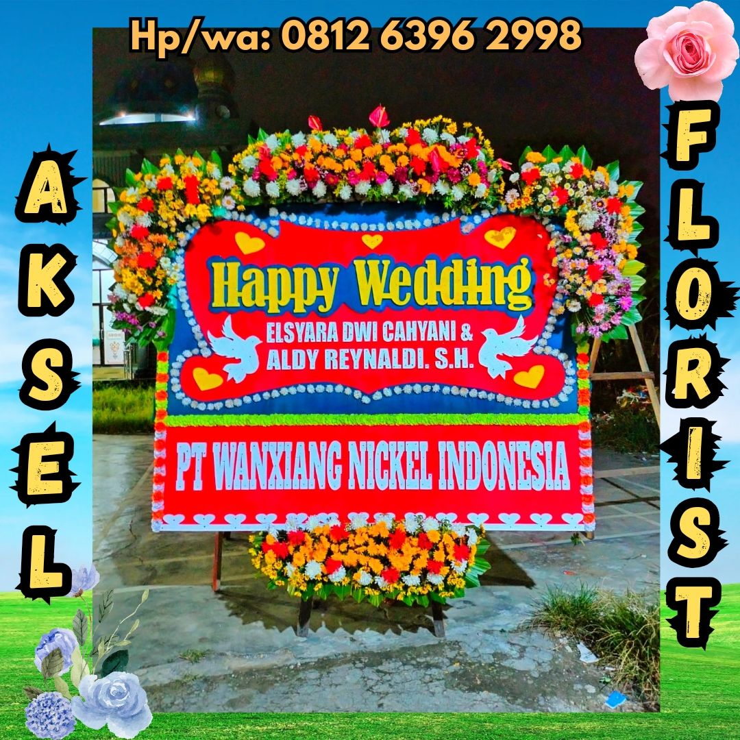 papan bunga pernikahan ke Ballroom Focal Point Medan